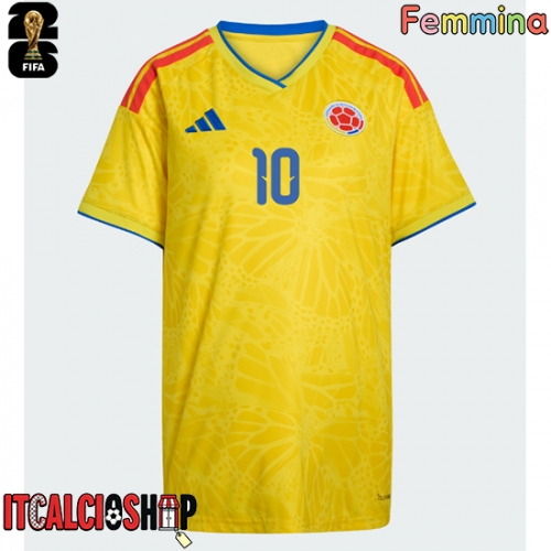 Colombia James Rodriguez #10 Prima Maglia Femmina Mondiali 2026 Manica Corta